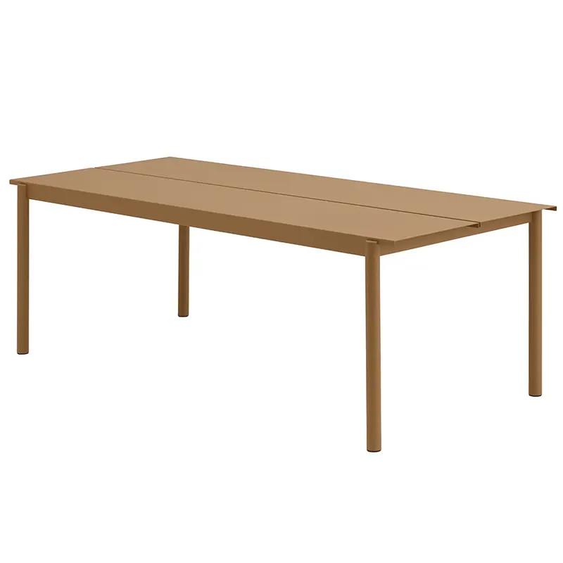 Trygg betalning Linear Steel Matbord 220x90 cm Burnt Orange